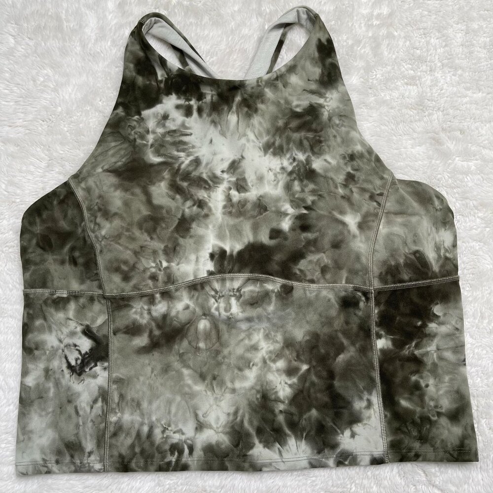 lululemon athletica Olive Green Tie-Dye High Neck Tank